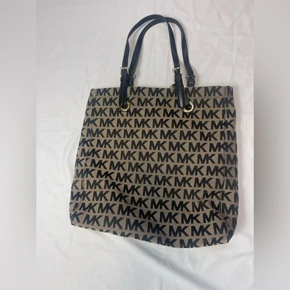 Michael Kors Signature Black and Tan Tote - Picture 2 of 4